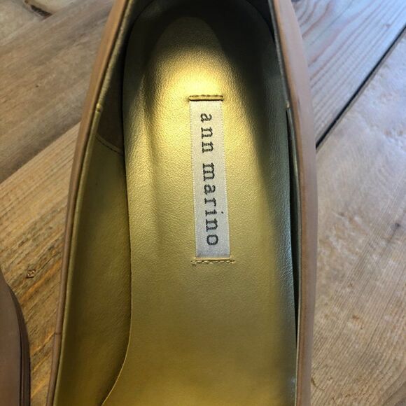 Ann Marino Uptown Nude Vachetta Leather Pumps Size 9 - Picture 5 of 11